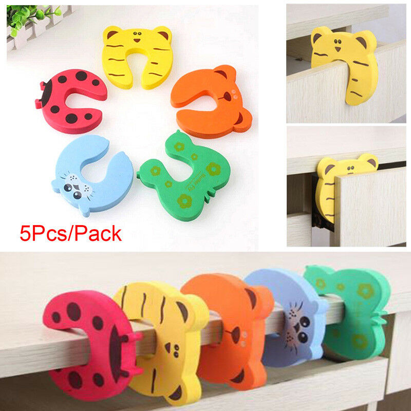 Generic 1Pc Baby Safe Door Stopper Cute Animal Cabinet Locks Door Clip Kids  Finger Protector Soft Foam Door Stopper